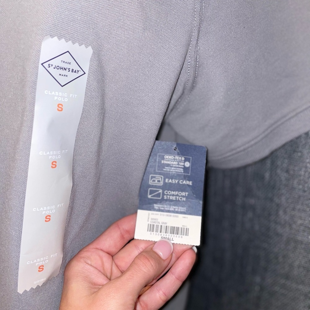St. John's Bay Coastal Gray Polo Shirt - Picture 5 of 5
